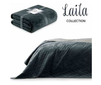 Cuvertura din catifea/poliester glamour Laila, 180-190 g/m2, 170x270 cm, grafit