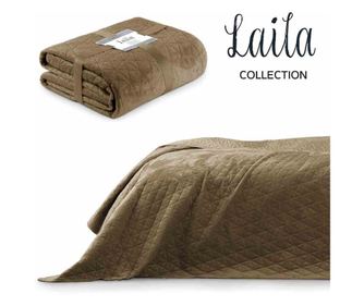 Cuvertura din catifea/poliester glamour Laila, 180-190 g/m2, 170x210 cm, cappuccino