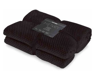 Patura in relief jacquard cu motiv modern, Henry, 240 g/m2, 170x200 cm, negru
