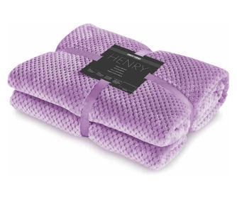 Patura in relief jacquard cu motiv modern, Henry, 240 g/m2, 220x240 cm, lila