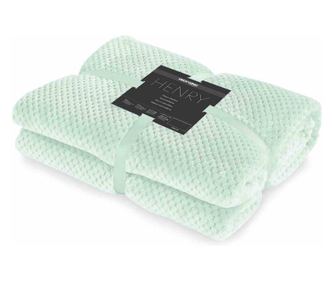 Patura in relief jacquard cu motiv modern, Henry, 240 g/m2, 220x240 cm, verde deschis