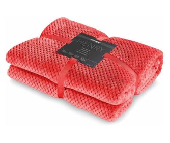 Patura in relief jacquard cu motiv modern, Henry, 240 g/m2, 220x240 cm, rosu