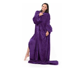 Patura cocolino cu motiv clasic, Lazy, 240 g/m2, 150x180 cm, mov