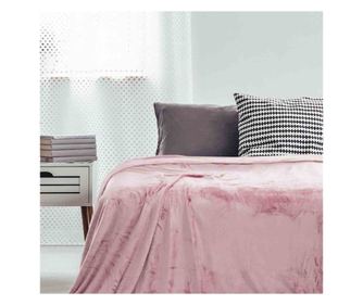 Patura cocolino cu motiv clasic, Micutu, 240 g/m2, 200x220 cm, roz pudra