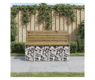 Градинска пейка с габионен дизайн 103x70x65 см импрегниран бор