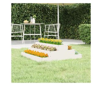 Jardinieră, alb, 80x80x27 cm, lemn masiv de pin