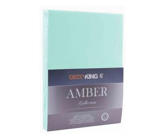 Cearsaf de pat cu elastic din bumbac 100%, Amber, 135 g/m2, 100x200 cm, blue