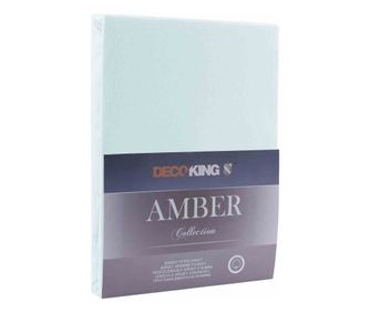 Cearsaf de pat cu elastic din bumbac 100%, Amber, 135 g/m2, 200x200 cm, verde