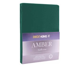 Cearsaf de pat cu elastic din bumbac 100%, Amber, 135 g/m2, 160x200 cm, verde