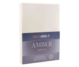 Cearsaf de pat cu elastic din bumbac 100%, Amber, 135 g/m2, 200x200 cm, bej
