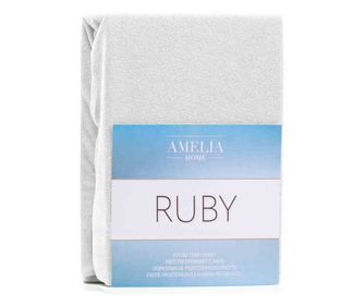 Cearsaf de pat cu elastic din bumbac, Ruby, 140 g/m2, 140x200 cm, alb