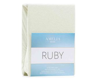 Cearsaf de pat cu elastic din bumbac, Ruby, 140 g/m2, 200x200 cm, crem