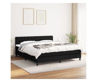 Boxspringová postel s matrací, černá, 160x200 cm, textil