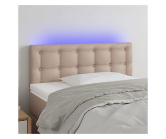 Легло с LED осветление капучино 100x5x78/88 см еко кожа