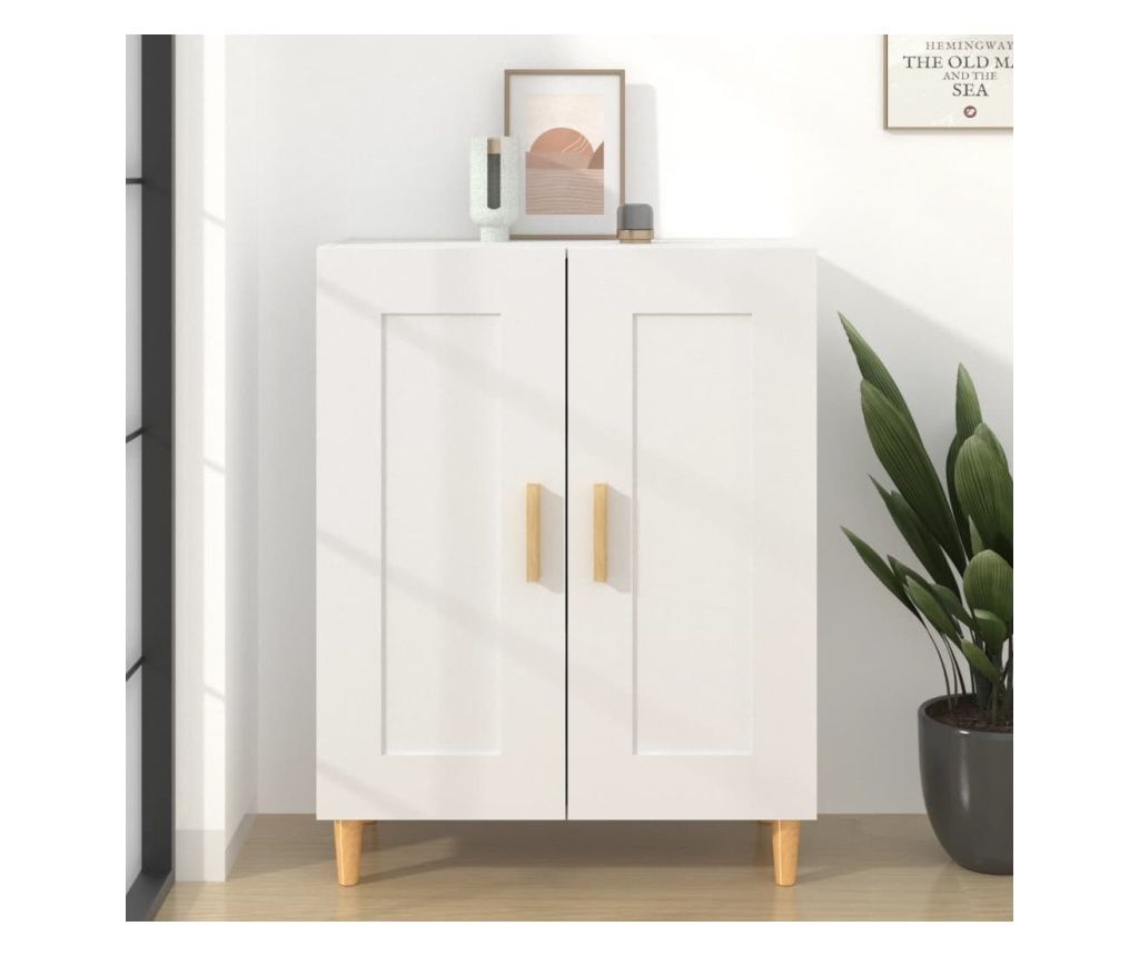 Servantă, alb, 69,5x34x90 cm, lemn compozit