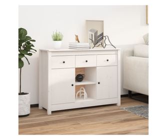 Stojalo, belo, 100x35x74,5 cm, masivno borovo les.