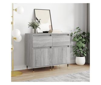 Szolglati szekrny, 2 db, Sonoma szrke, 40x35x70 cm, feldolgozott fa