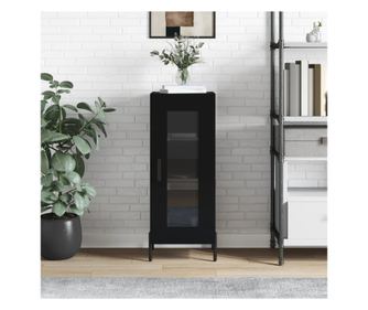 Szolga, fekete, 34,5x34x90 cm, kompozit fa