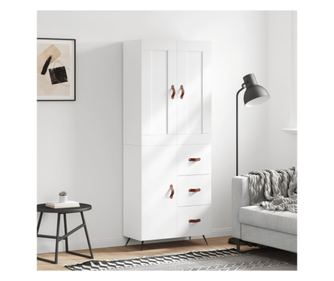 Visoka omara, bela, 69,5x34x180 cm, kompozitno leseno