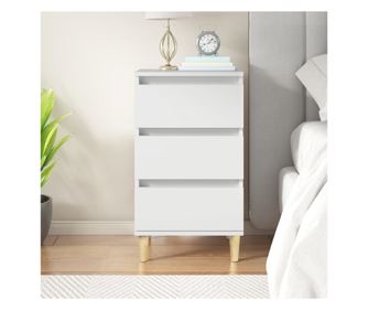 Noptieră, alb, 40x35x70 cm, lemn prelucrat
