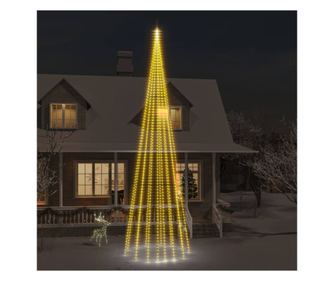 Božićno drvce na jarbolu, 1134 LED, toplo bijelo, 800 cm