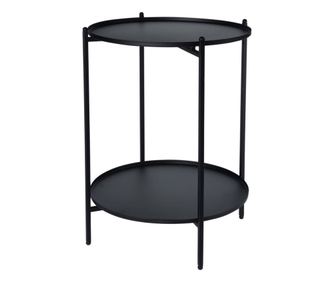 H&S Collection Странична маса, черна, 50.5 см, метална