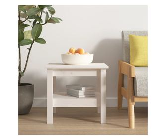 Kvzasztal, fehr, 45x45x40 cm, tmr feny