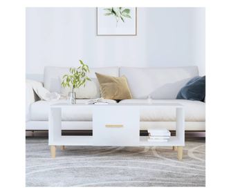 Măsuță de cafea, alb, 102x50x40 cm, lemn prelucrat