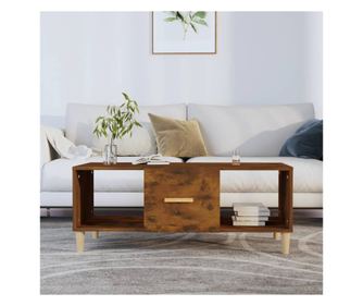 Măsuță de cafea, stejar fumuriu, 102x50x40 cm, lemn prelucrat