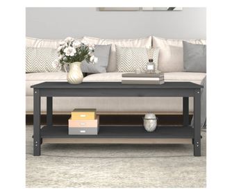 Măsuță de cafea, gri, 110x55x45 cm, lemn masiv de pin