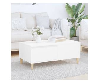 Klubska mizica, bela, 90x50x36,5 cm, iverna plošča