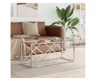 Stolić za kavu, 110x45x45 cm, nehrđajući čelik i staklo