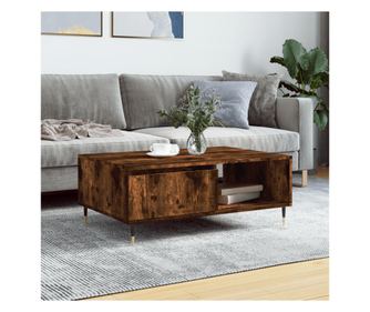 Stolik kawowy, dymiony dąb, 90x60x35 cm, drewno kompozytowe