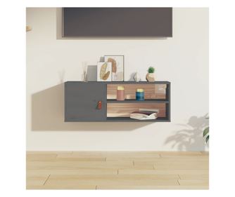 Zidni ormarić, sivi, 80x30x30 cm, masivno borovo drvo