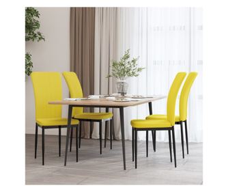 Kuhinjske stolice, 4 kom., senf žuta, baršun