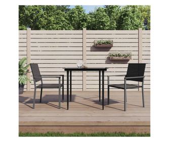 Kt kerti szk, fekete, 54x62,5x89 cm, polirattan