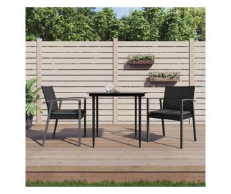 Ktlses kerti szk prnval, fekete, 56,5x57x83 cm, polirattan