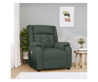 Recliner za masažu, tamnozelena, tekstilni materijal