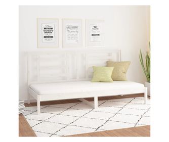 Fehér, 80x200 cm-es, tömör fenyőfa nappali ágy