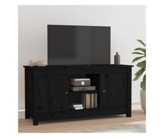 TV komoda, crna, 103x36,5x52 cm, masivno borovo drvo