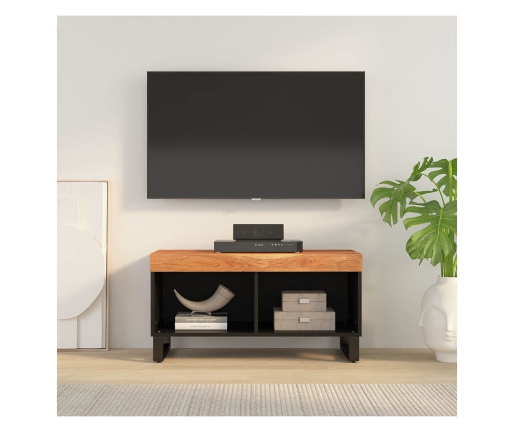 Comodă TV, 85x33x43,5 cm, lemn masiv de acacia