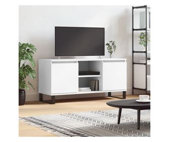 TV stolek, bílý, 104x35x50 cm, dřevěný kompozit