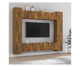 TV omarica, 8 kosov, dimljen hrast, konstruiran les