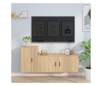Set dulap TV, 2 piese, stejar sonoma, lemn prelucrat
