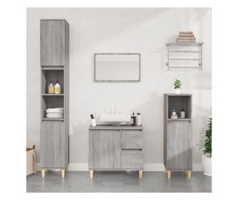 Frdszobai szekrny, szrke sonoma, 30x30x190 cm, feldolgozott fa