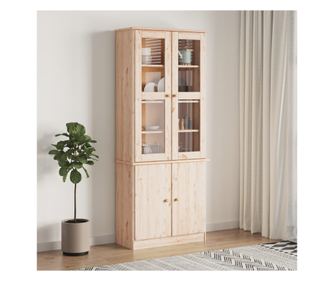 Шкаф витрина ALTA, 77x35x186,5 см, бор масив
