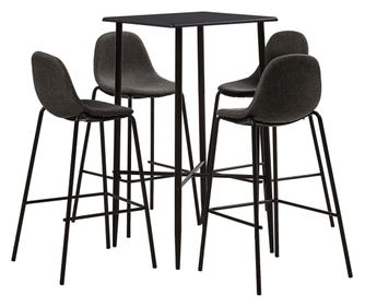 Set barskog namještaja, 5 dijelova, tamno siva, tekstilni materijal