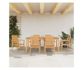 Vrtni namještaj, 7 dijelova, masivno tikovo drvo