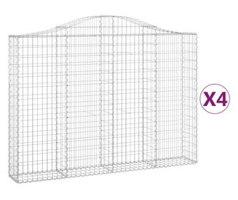 vidaXL Coșuri gabion arcuite 4 buc, 200x30x140/160cm, fier galvanizat
