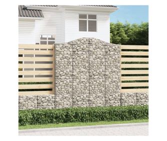 Zakrivljene gabionske košare, 2 kom 200x30x220/240cm, pocinčano željezo